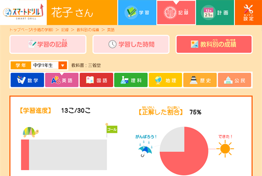 活動記録画面